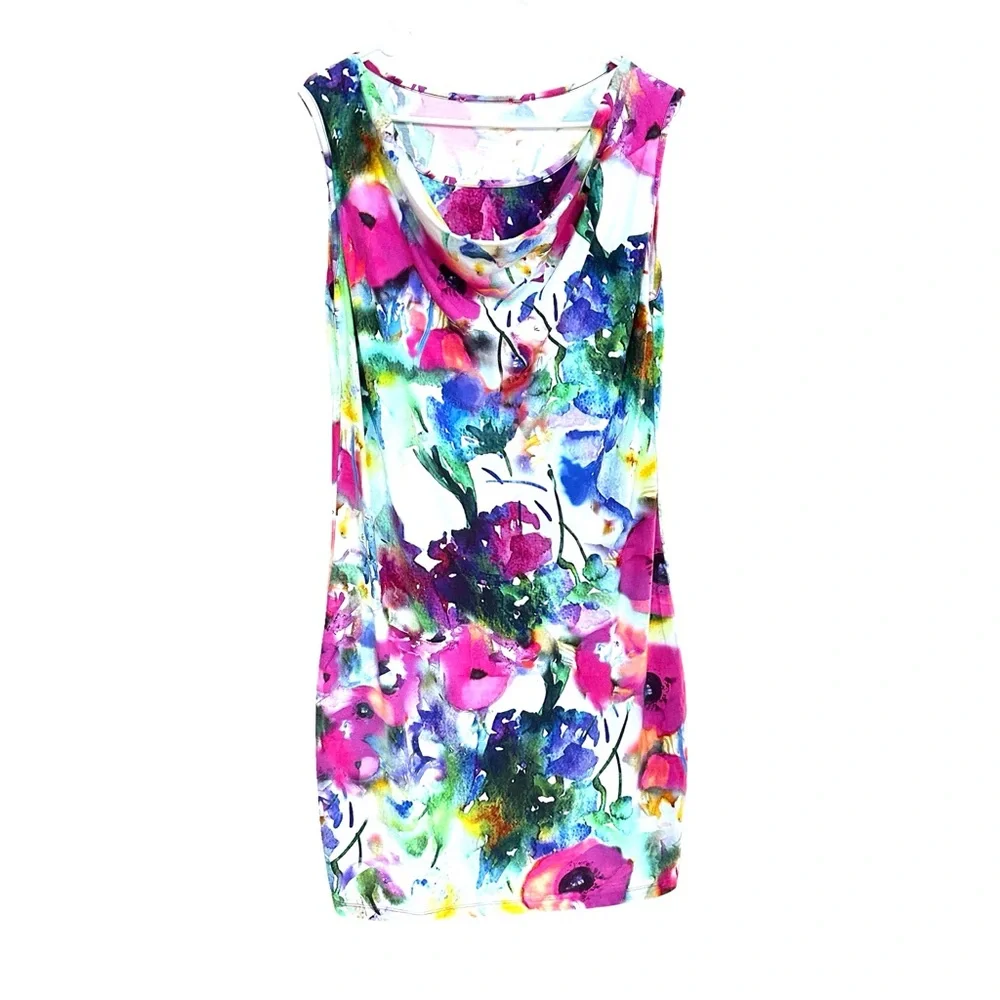 ❗️END OF YEAR SALE Floral Multicolor Sleeveless Dress - Picture 4 of 4